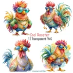 Cool Rooster Printable Clipart