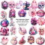 Pink Halloween Clipart Bundle