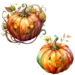 18 Watercolor Spooky Pumpkin Clipart Bundle – Buy Now Halloween Pumpkin PNGs - Image 5