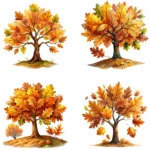 Fall Oak Tree Clipart PNG | Autumn Watercolor Tree Graphics – Buy Now for Junk Journal, Papercraft - Image 2