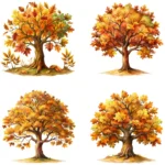 Fall Oak Tree Clipart PNG | Autumn Watercolor Tree Graphics – Buy Now for Junk Journal, Papercraft - Image 3