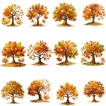 Fall Oak Tree Clipart PNG | Autumn Watercolor Tree Graphics – Buy Now for Junk Journal, Papercraft - Image 4