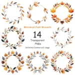 Minimal Fall Wreath Clipart