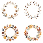 14 Watercolor Minimal Fall Wreath Clipart, Buy Autumn Leaf Wreath Clipart, Farmhouse Fall Decor - Image 4