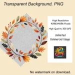 Watercolor Minimal Fall Wreath Clipart