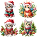 ArtJoyPrint Christmas Cat Clipart