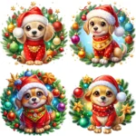 Art Joy Print Christmas Puppy Clipart