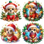ArtJoyPrint Christmas Puppy Clipart