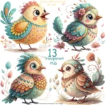 Art Joy Print Whimsical Birds Clipart