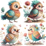 Art Joy Print Whimsical Birds Clipart