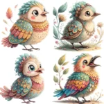 ArtJoyPrint Whimsical Birds Clipart
