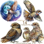 Art Joy Print Watercolor Nightjar Clipart