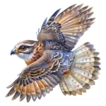 ArtJoyPrint Watercolor Nightjar Clipart