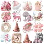 ArtJoyPrint Pink Christmas Clipart