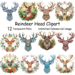 Art Joy Print Reindeer Head Clipart