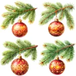 ArtJoyPrint Red and Gold Ornament Clipart