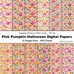 Art Joy Print Pink Halloween Digital Paper