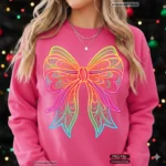 Neon Christmas Bow Sublimation PNG – Bright Festive Holiday Design for T-Shirts, Mugs & Seasonal Crafts Digital Download - Image 5