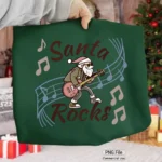 Art Joy Print Studio Santa Rockstar Shirt PNG