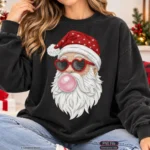 Art Joy Print Crochet Santa Bubble Shirt PNG