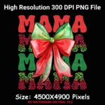 Mama Leopard Bow Print PNG - Retro Mom Graphic Instant Digital Download - Commercial Use - Image 5