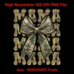 Fall Mama Camouflage Bow Shirt PNG – Download Now Bow Autumn Design for Trendy Mom Tees & Cozy Seasonal Apparel - Image 5