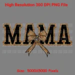 Mama Leopard Print Bow Shirt PNG – Trendy Retro Mom Design - Digital Download for Stylish Tees, Hoodies & Apparel - Image 7