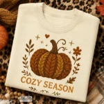 Art Joy Print Cozy Season Latch Hook Yarn Crochet Pumpkin PNG.