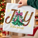 Art Joy Print Joy to the World Leopard Print Christmas Tree PNG