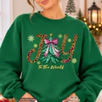 Art Joy Print Joy to the World Leopard Print Christmas Tree PNG