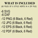 Heart SVG Bundle pack of 6 svg for cricut – hand drawn heart cut file Download Now png svg eps dxf jpg pdf commercial use - Image 5