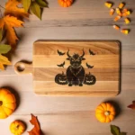 ArtJoyPrint Pink Spooky Highland Cow with Pumpkins SVG