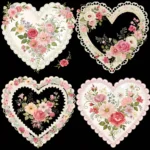 Art Joy Print Lace Floral Shabby Heart Clipart