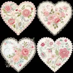 Art Joy Print Lace Floral Shabby Heart Clipart