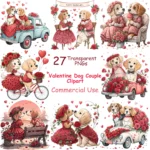 Art Joy Print Valentine Dog Couple Clipart