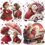 Art Joy Print Valentine Dog Couple Clipart
