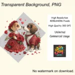 ArtJoyPrint Valentine Dog Couple Clipart