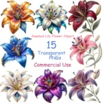 Art Joy Print Jeweled Lily Flower Clipart