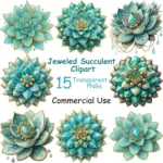 Art Joy Print Jeweled Succulent Clipart