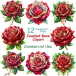 Art Joy Print Jeweled Rose Clipart