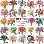 Art Joy Print Tulip Bouquet Clipart