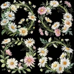 Art Joy Print Daisy Flower Floral Wreath Clipart