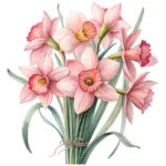 Art Joy Print Pink Daffodil Bouquet Clipart