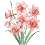 ArtJoyPrint Pink Daffodil Bouquet Clipart