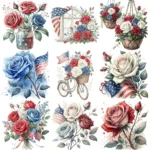 Art Joy Print Patriotic Roses Clipart
