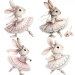 Ballerina Easter Bunny Clipart