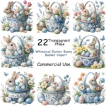 Art Joy Print Easter Bunny Basket Clipart