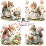 Art Joy Print Easter Squirrel Clipart