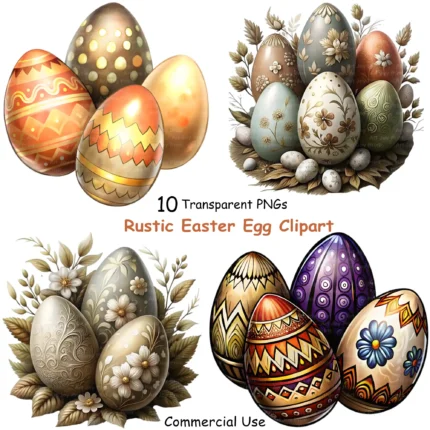 Art Joy Print Rustic Easter Egg Clipart
