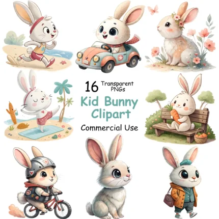 Art Joy Print Kids Bunny Clipart
